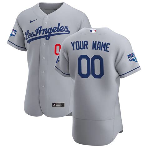 men's los angeles dodgers nike gray road replica custom jersey|los angeles dodgers custom jersey.